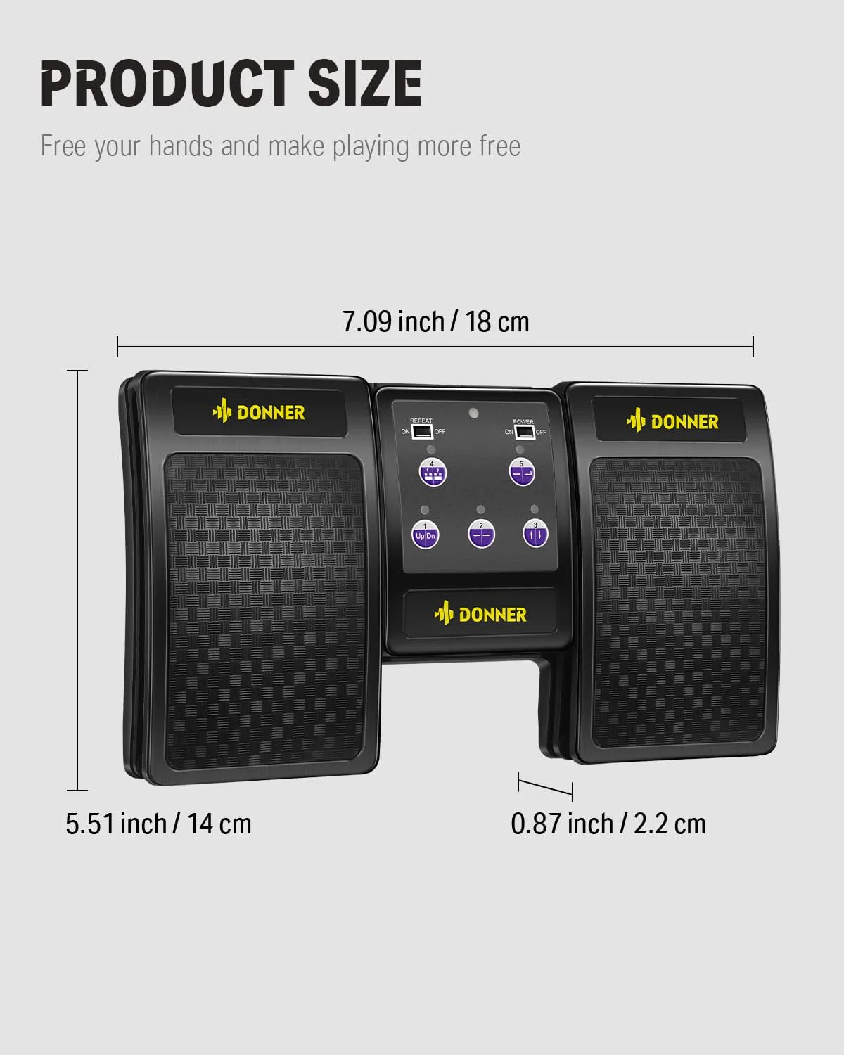 Wireless Bluetooth Page Turner Pedal for iPad Tablets Phone Foot Pedal Rechargeable, Black - Image 4