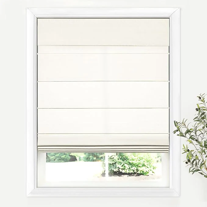 Cordless Roman Shades Light Filtering Thermal Insulated Window Blinds