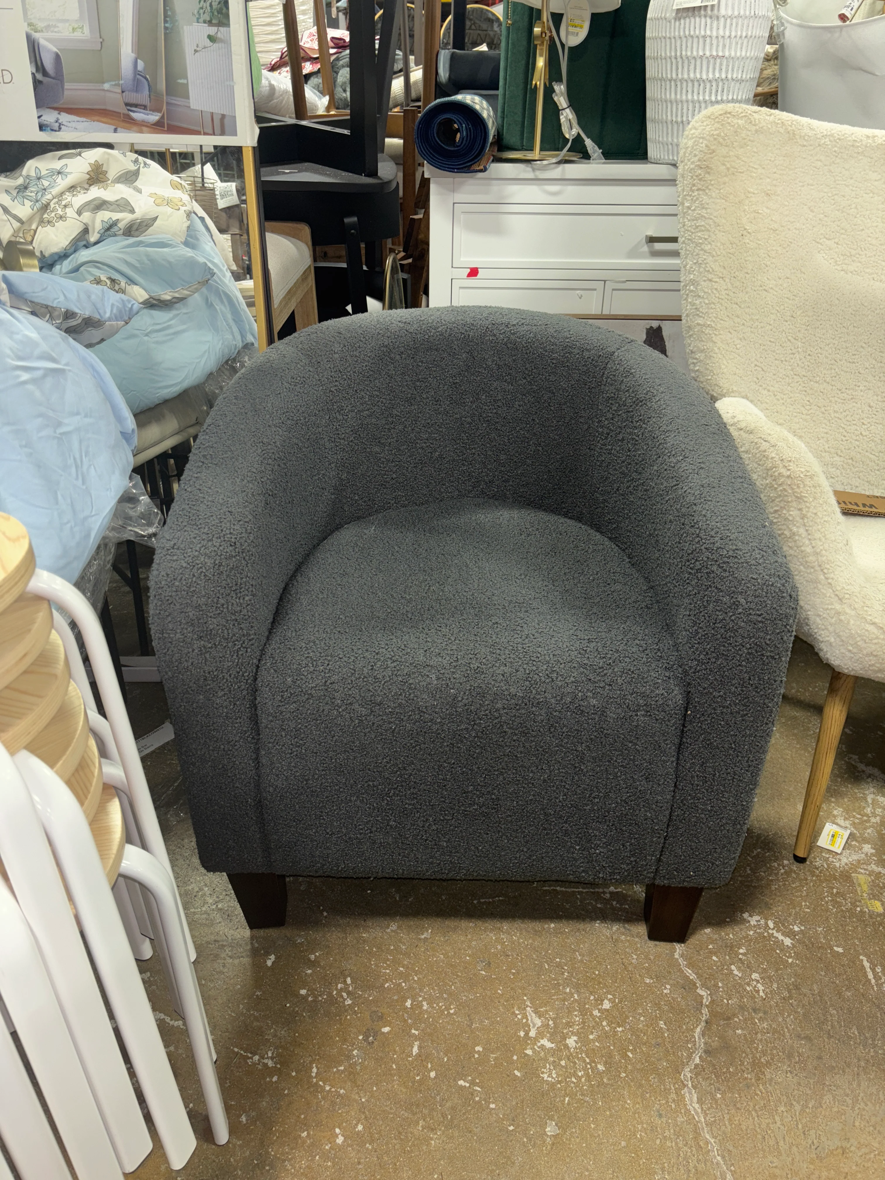 Coucheta Accent Barrel Chair - Grey SHOWROOM ITEM - Image 3
