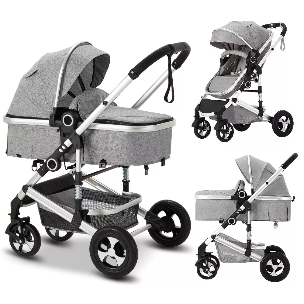 Cozi 2 Convertible Baby Stroller, Light Gray