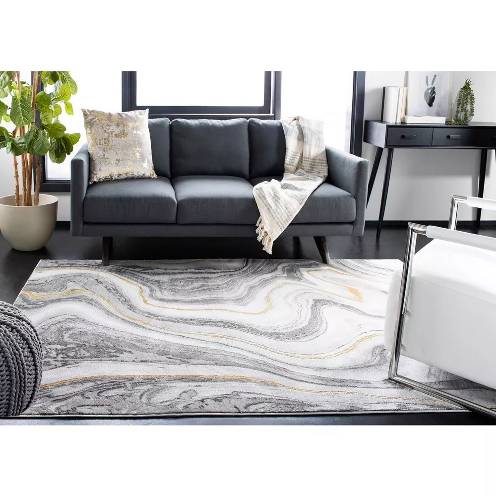 Craft Loomed Indoor Area Rug - Grey/Gold - 4'x6' - Image 5
