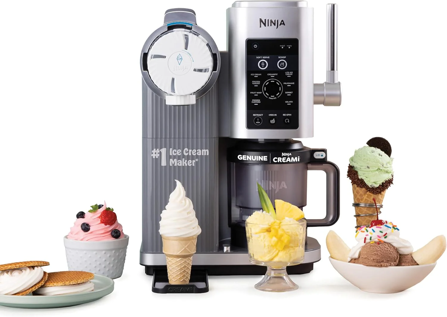 Ninja Scoop & Swirl Ice Cream Maker, Soft Serve Desserts, Sorbet, Milkshakes, Frozen Yogurt