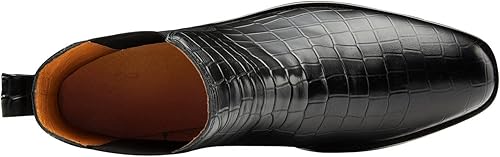 Crocodile Print Leather Business Casual Slip On Mens Formal Dress Boots - Image 4