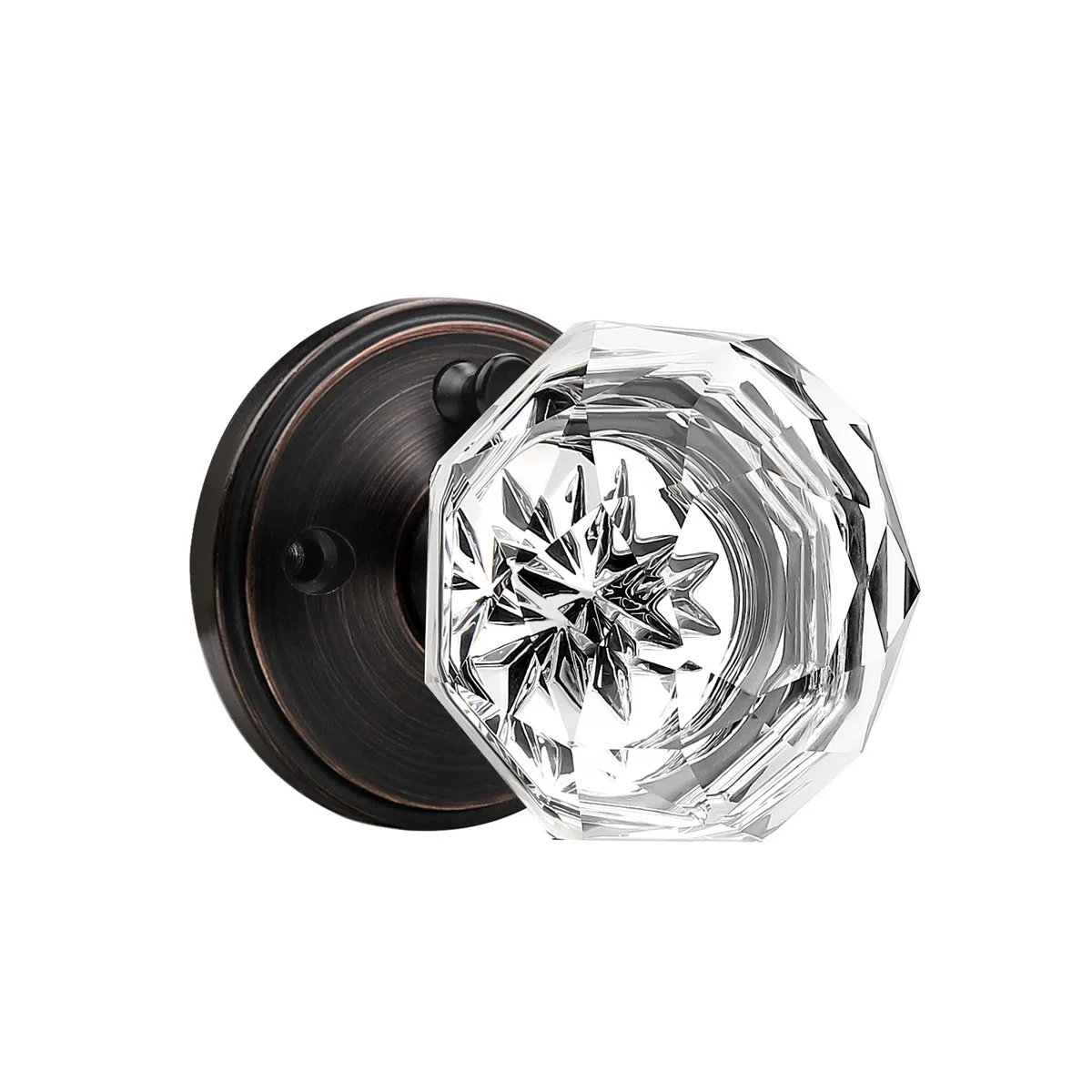 Crystal Privacy Door Knobs Keyless Lock with Round Rosette - Image 4