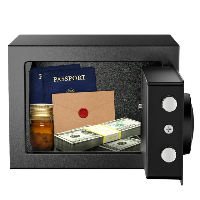 Safe Electronic Digital Security Small Money Safe Box with Keypad Lock & Key Lock - Image 3