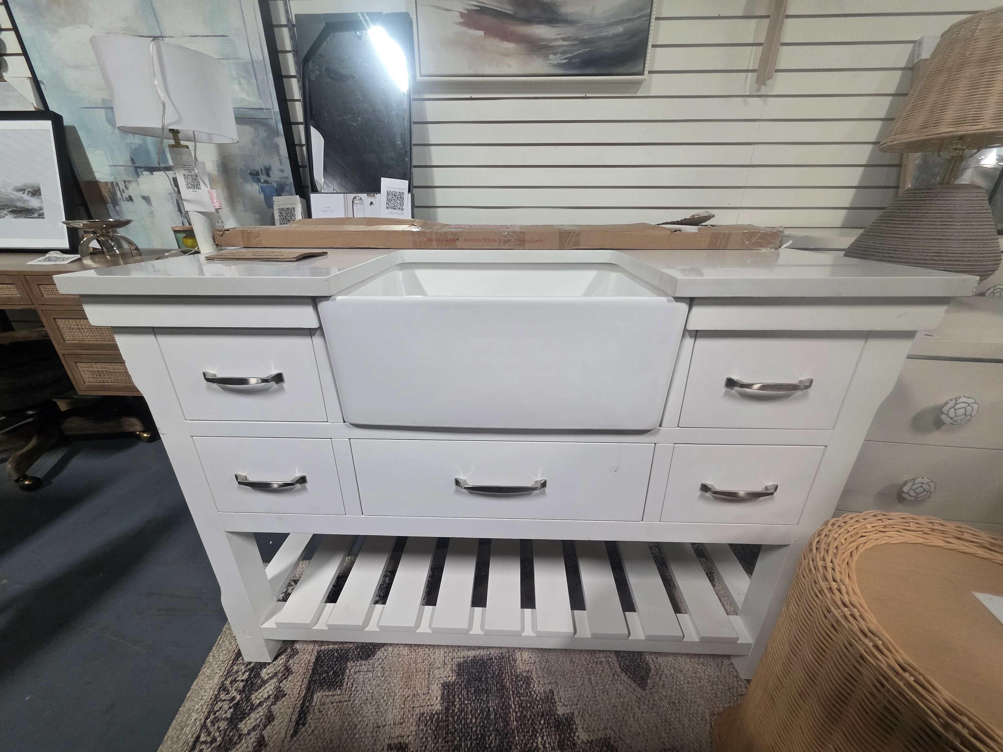 Curiel 60'' Single Bathroom Vanity with Engineered Stone Top - SHOWROOM ITEM - Image 2