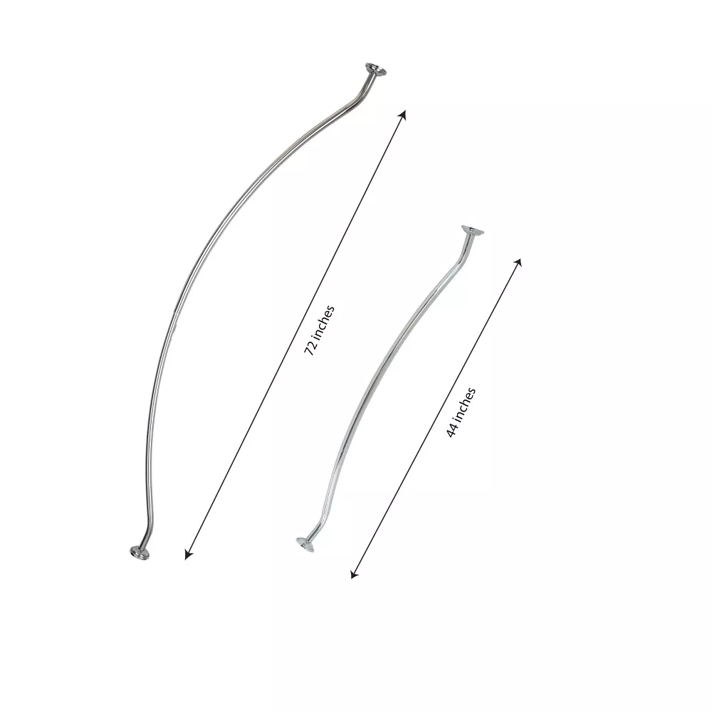 Curved Wall Mountable Shower Rod Chrome - Image 4