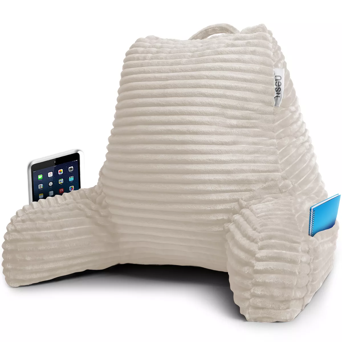 Cut Plush Striped Reading Pillow for Adults