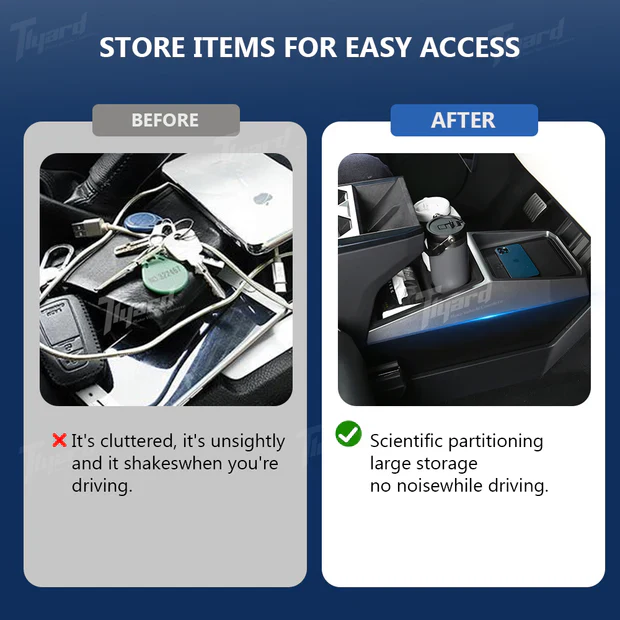 Cybertruck Center Console Organizer Dual-Layer Multi-Function Storage Box - Image 4