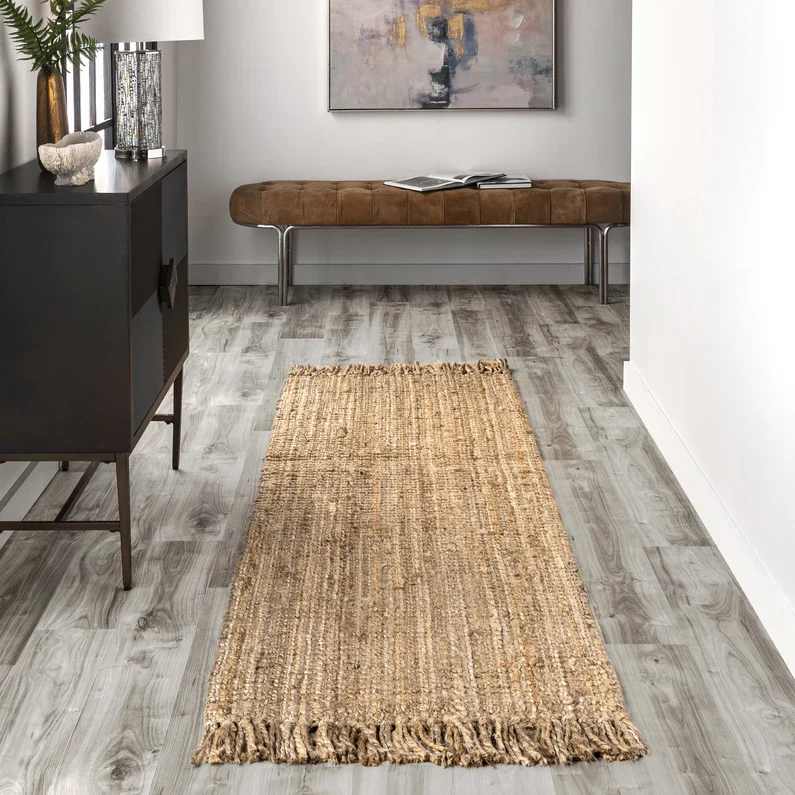 Daniela Farmhouse Chunky Jute Area Rug - 2'6"x10' Runner - Image 2