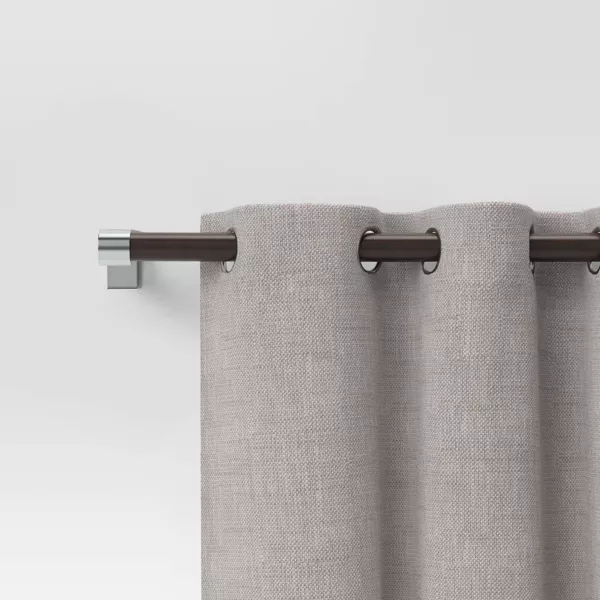 Dark Faux Wood Curtain Rod Nickel - Image 3