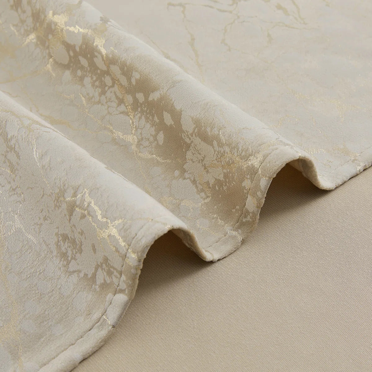 Deavion Velvet Curtains Metal Grommets Room Darkening with Gold Foil Print 2 Panel Set - Image 4