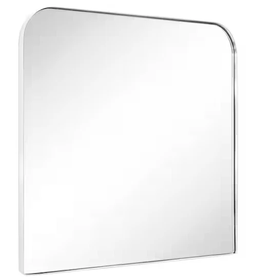 Decole Rectangular Stainless Steel Framed Wall Mounted Bathroom Vanity Mirror in Chrome