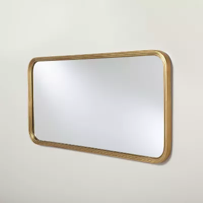 Decorative Molding Rectangular Wall Mirror Antique Brass - Image 2