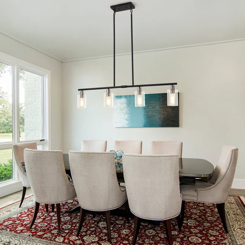 Delmo 4 - Light Kitchen Island Jar Pendant Modern Linear Chandelier - Image 4