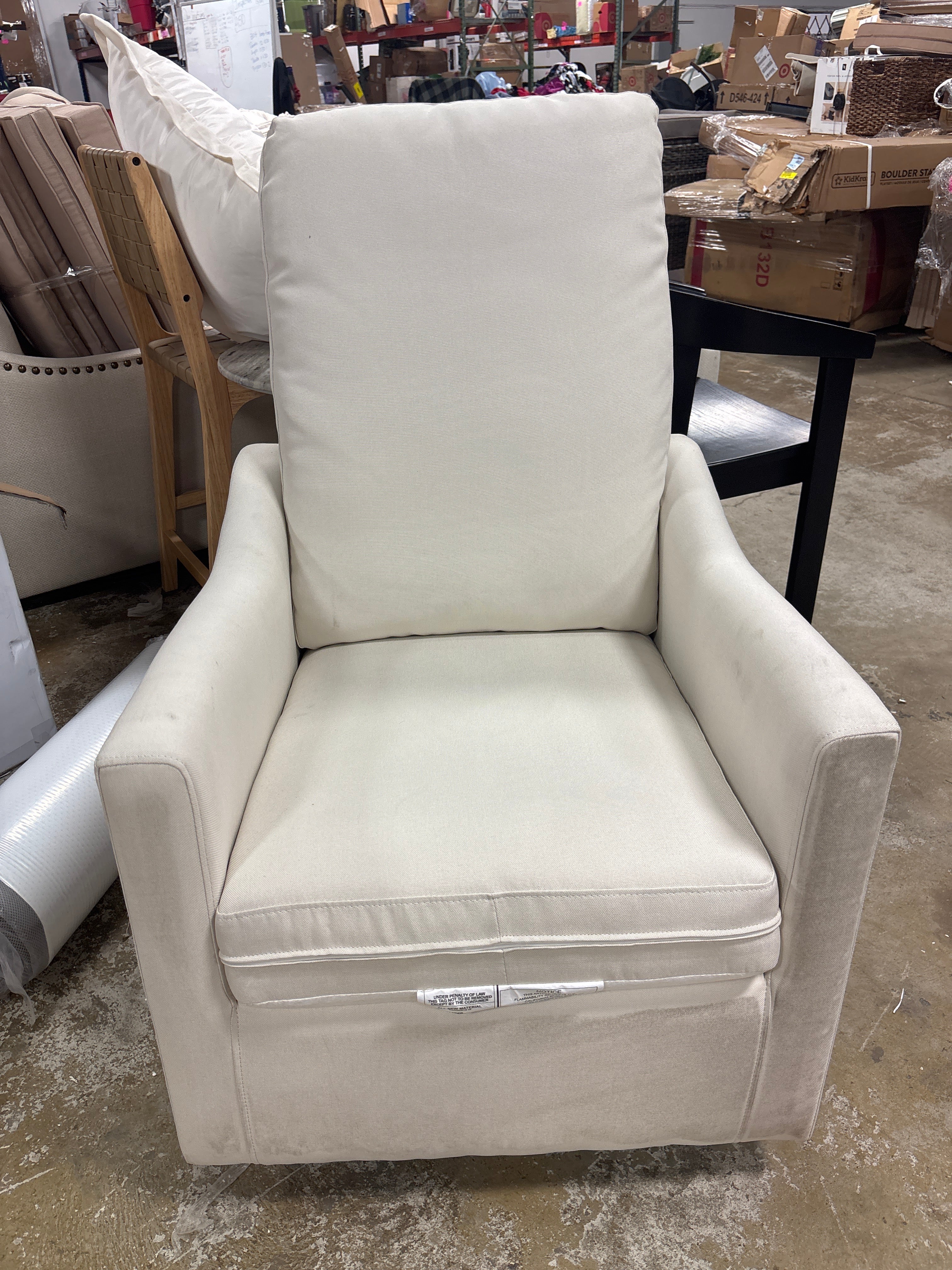 Delta Children Adley Nursery Glider Swivel Chair - Cream SHOWROOM ITEM - Image 2