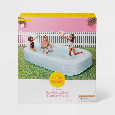 Deluxe Rectangular Family Pool Blue - Inflatable PVC Kit - Image 3