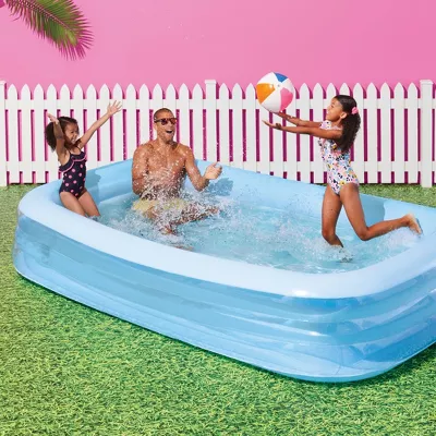 Deluxe Rectangular Family Pool Blue -Inflatable PVC Kit - Image 3