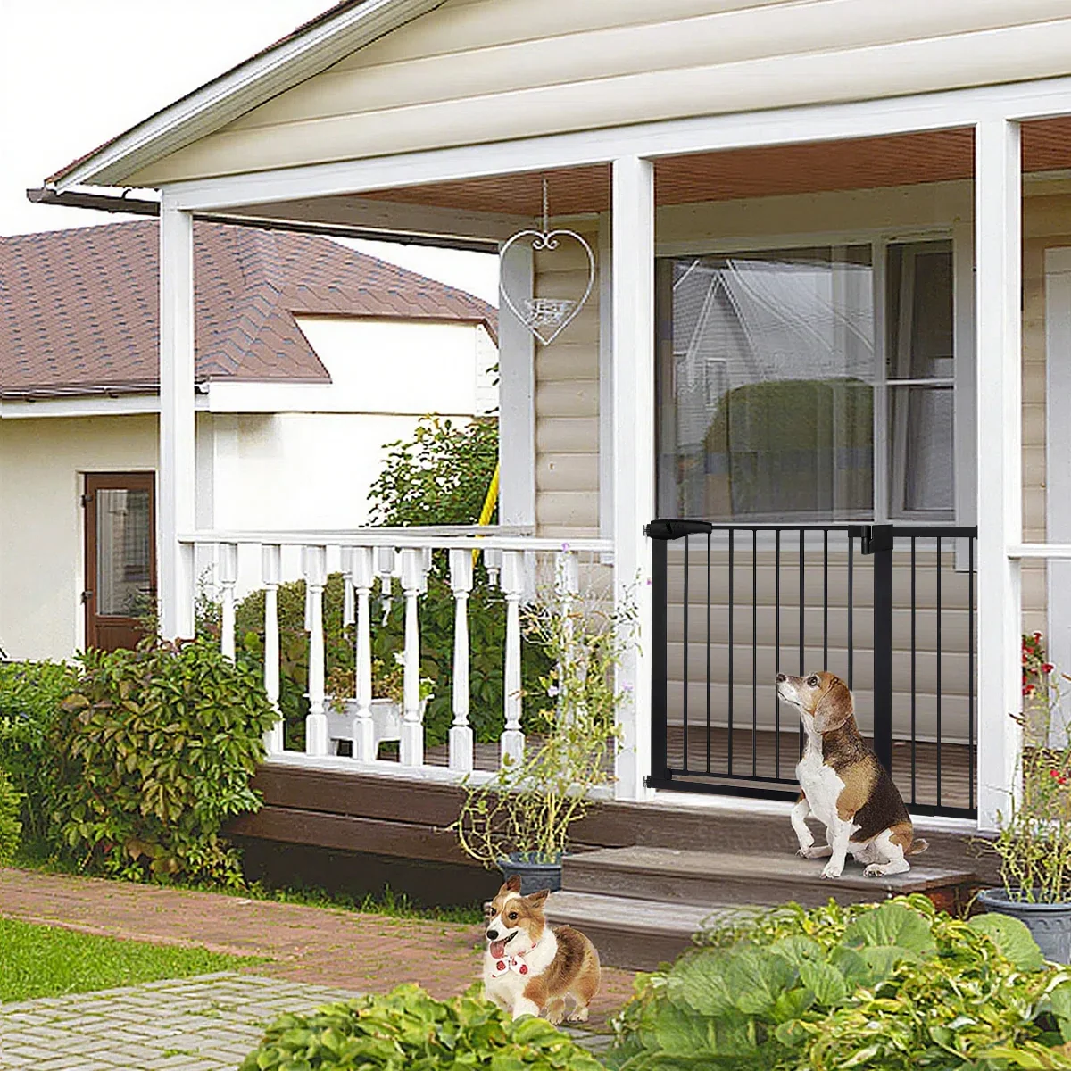 Demetia Pressure Mounted Pet Gate With Door - Image 3
