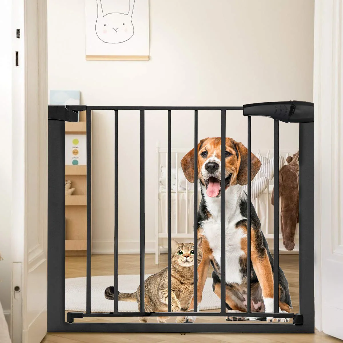 Demetia Pressure Mounted Pet Gate With Door - Image 4