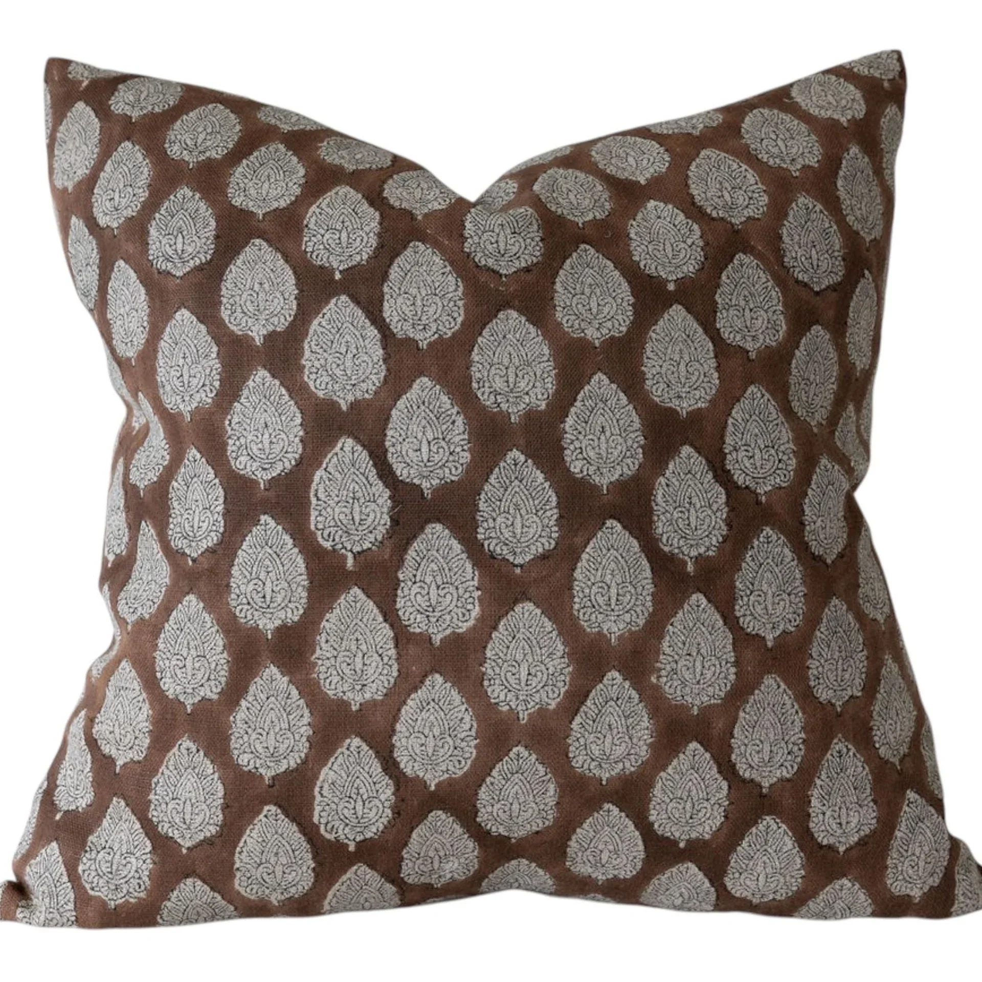 Designer "Boulder" Block Print Floral Pillow Cover