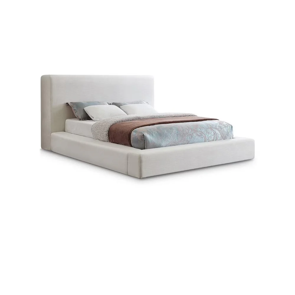 Devin Cream Linen Textured Fabric Queen HEADBOARD ONLY - Image 4