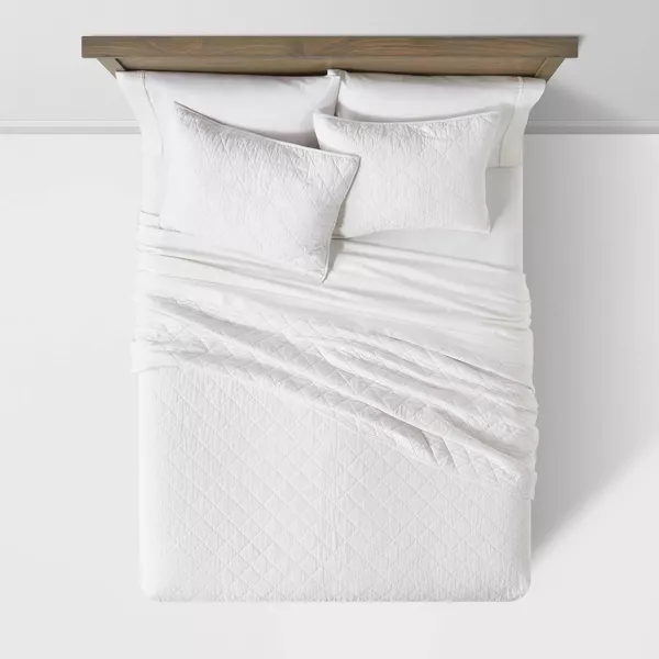 Diamond Stitch Cotton Linen Quilt King - Image 3