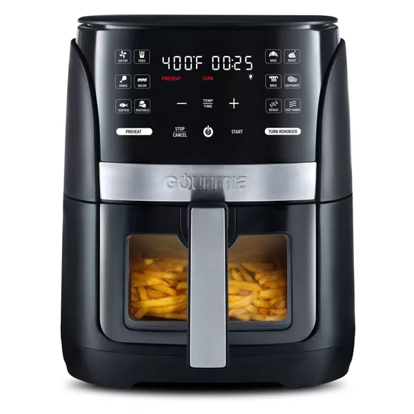 Digital Window Air Fryer with 12 Presets & Guided Cooking Black: Stainless Steel - Image 2