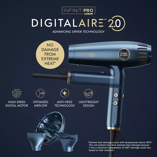 DigitalAIRE Folding Handle Hair Dryer - Blue - Image 5