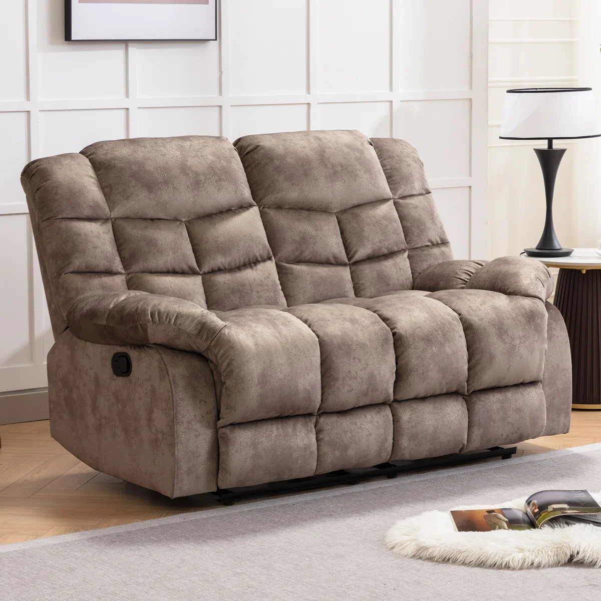 dilmar 61.8'' Wide Modern and Super Soft Manual Reclining Loveseat-SHOWROOM ITEM