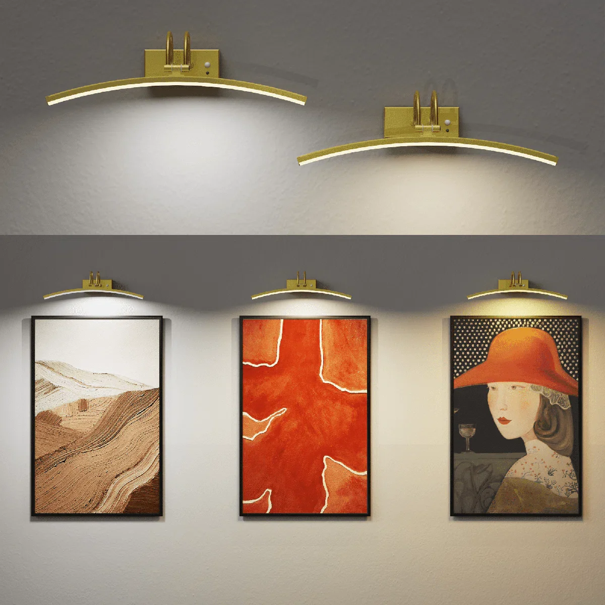 Dimmable LED Picture Light, Rechargeable Wall Mount Light