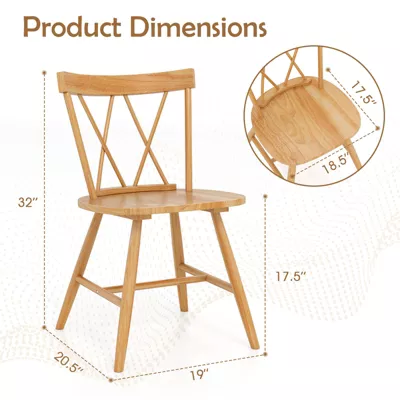 1-Piece Farmhouse Kitchen Chair with Rubber Wood Frame - Image 2