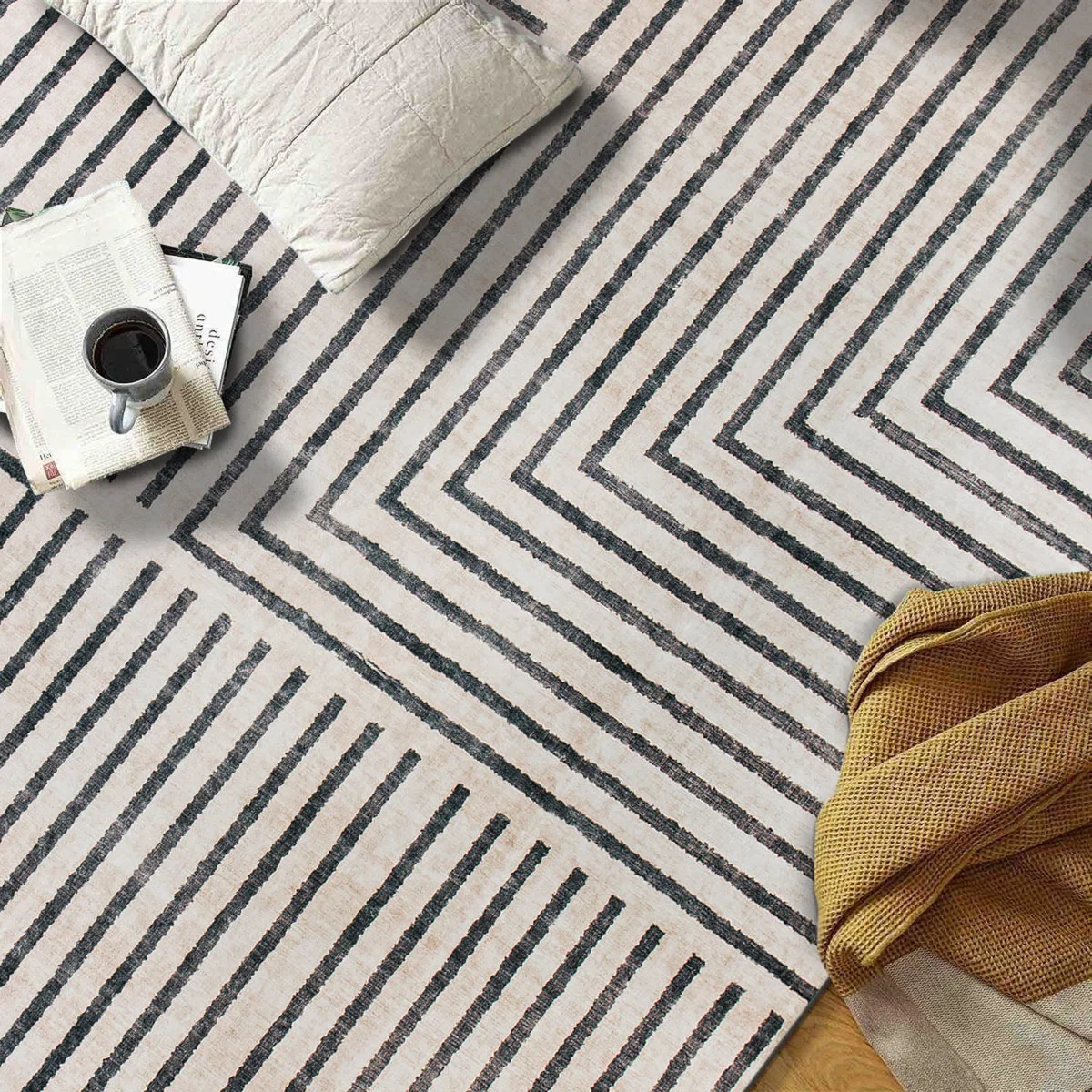 Distressed Bohemian Stripes Washable Non Slip Area Rug - Image 2
