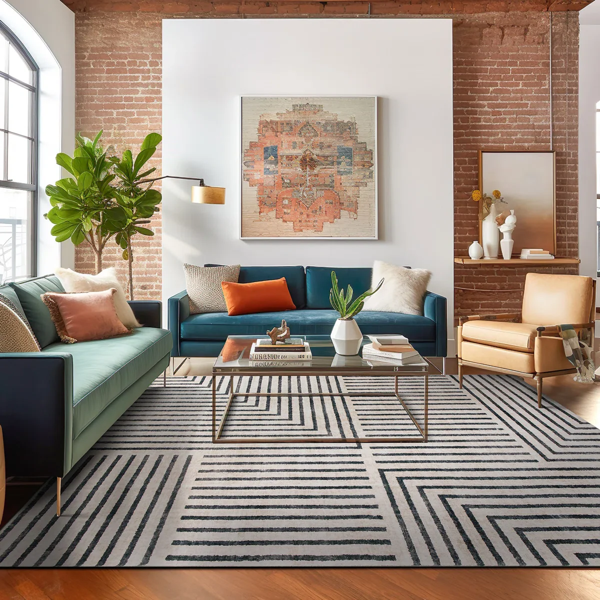Distressed Bohemian Stripes Washable Non Slip Area Rug - Image 5