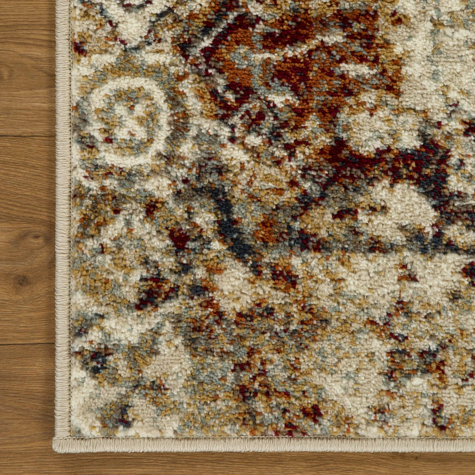 Distressed Floral Medallion Indoor Rug, 2'7"x8' - Image 4