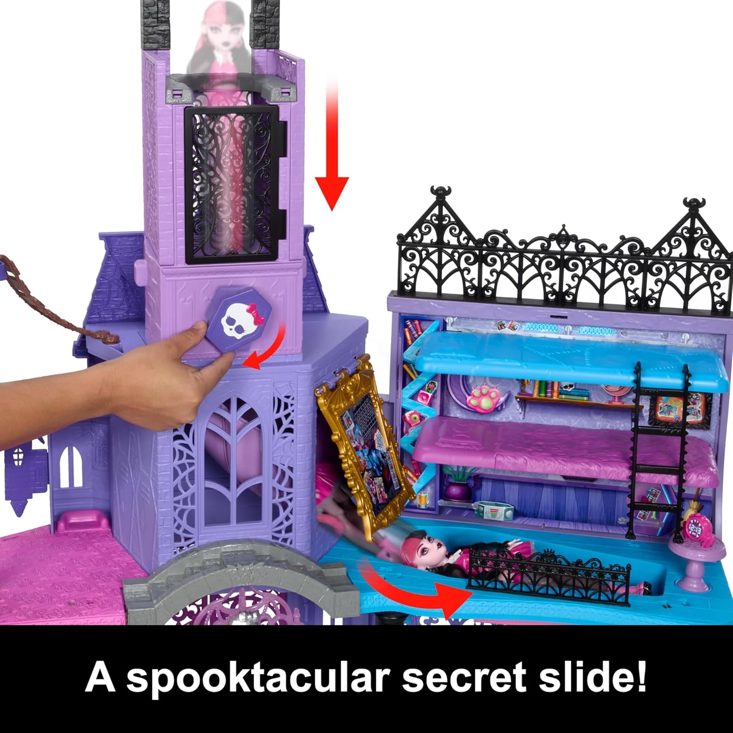 Doll House, Haunted High School Playset with 7 Play Areas - Image 2