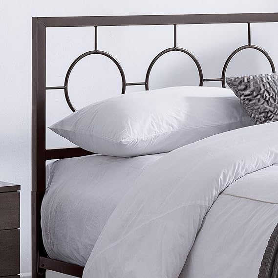 Doris Queen Geometric Platform Bed Frame Iron, Hammered Copper - Queen - Image 2