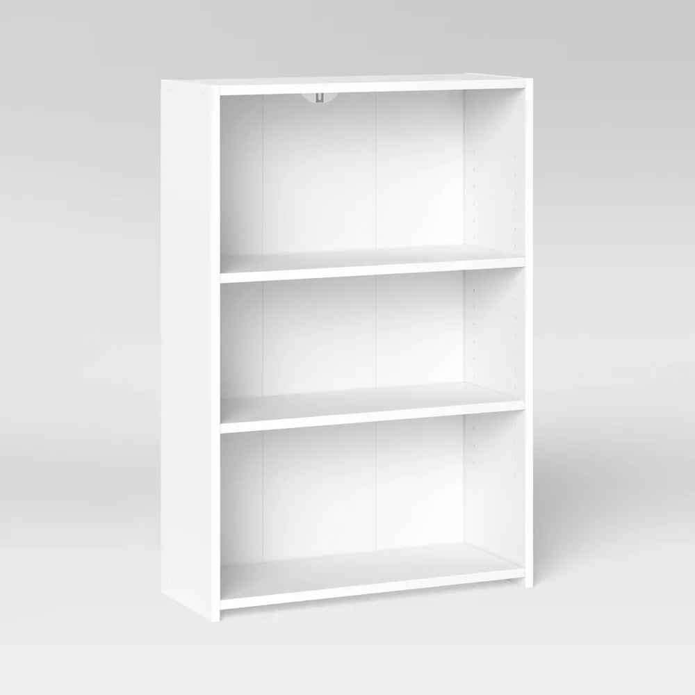 Dorm 3 Shelf Bookcase White - Modern Style - Image 2