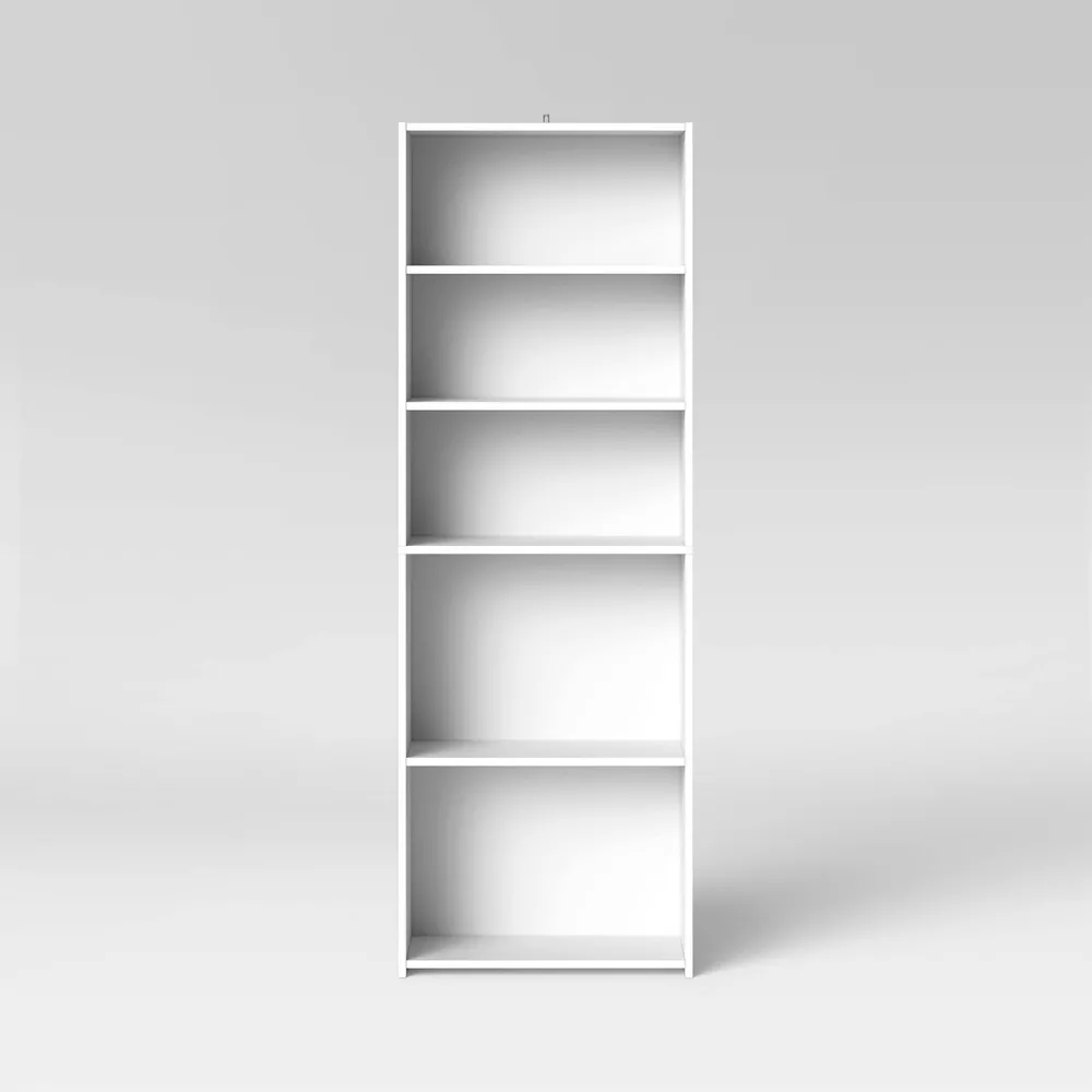 Dorm 5 Shelf Bookcase White