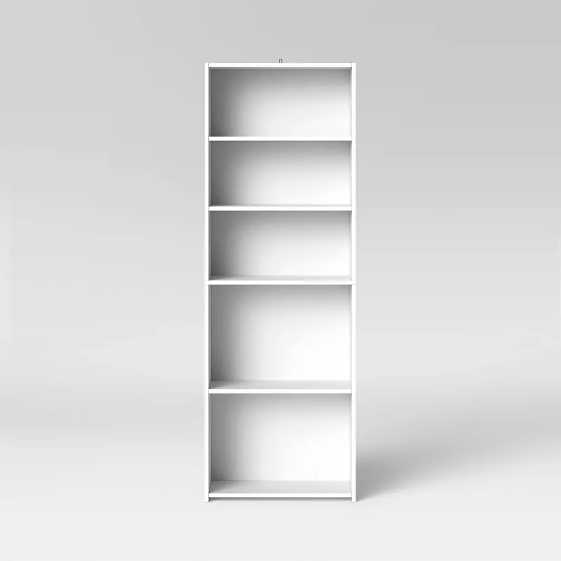Dorm 5 Shelf Bookcase White