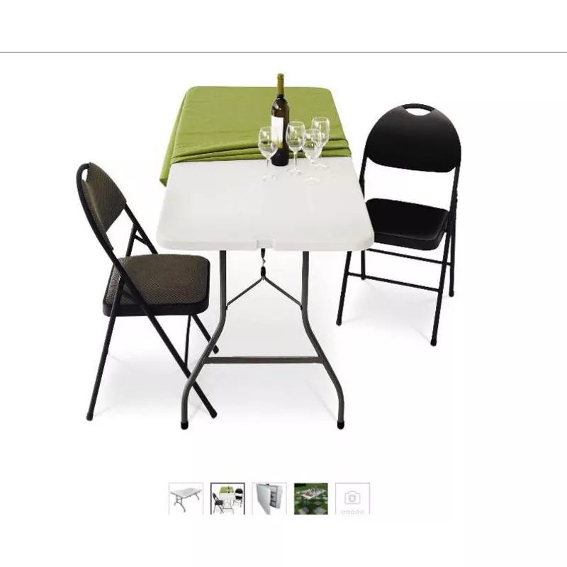 Folding Banquet Table Off White - Image 5