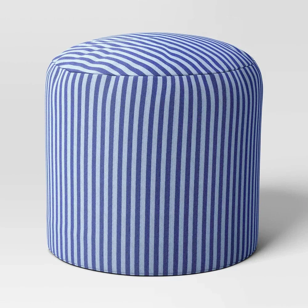 Dorm Pouf Striped Blue - Image 2