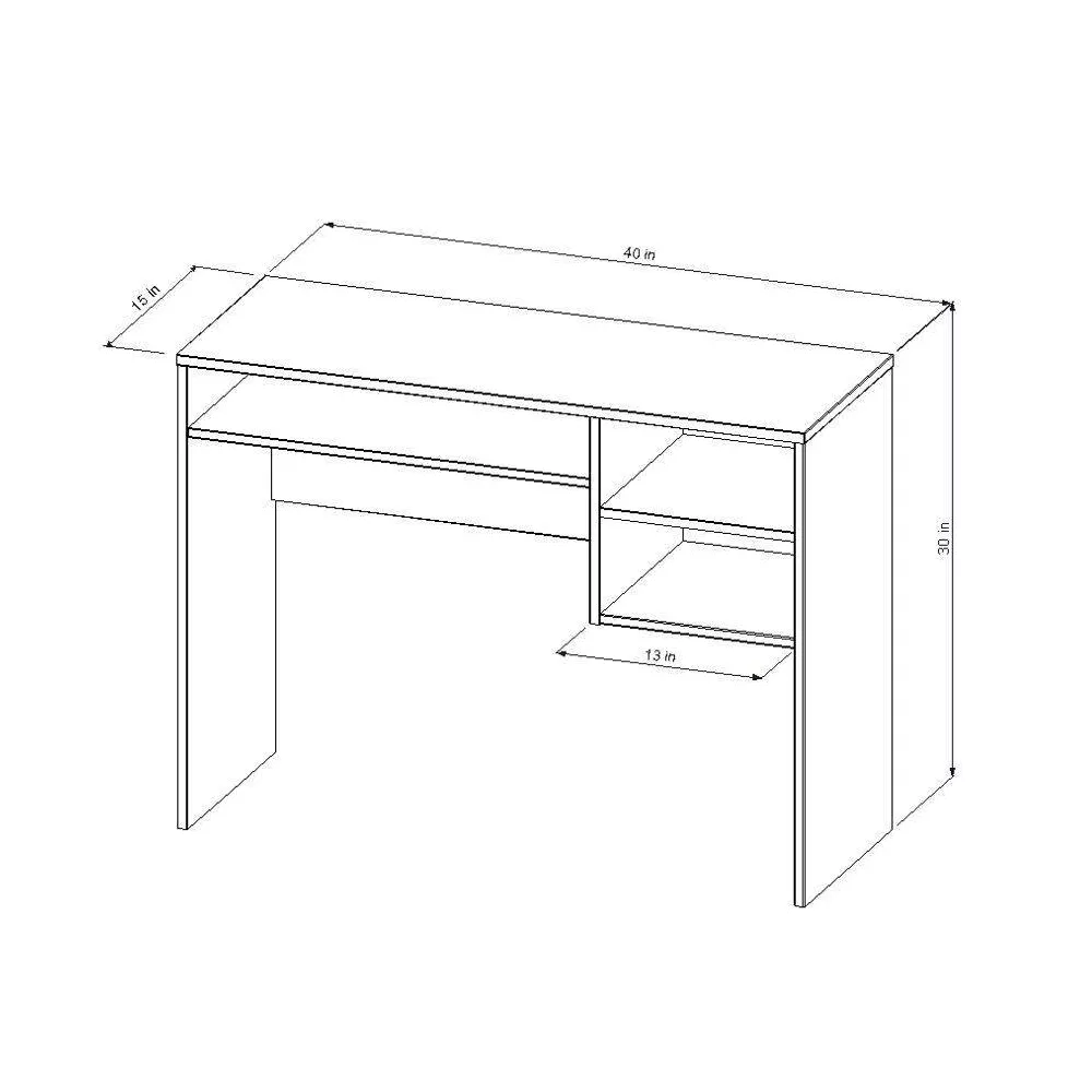 Dorm Student Writing Desk with Storage White - Image 3