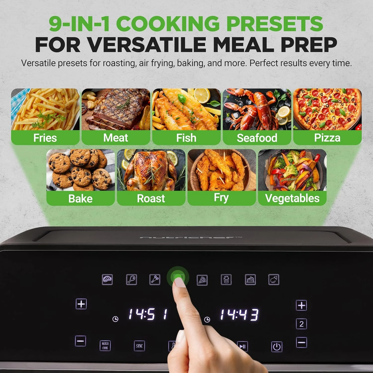 Double Basket Air Fryer Family Size Black - Image 5