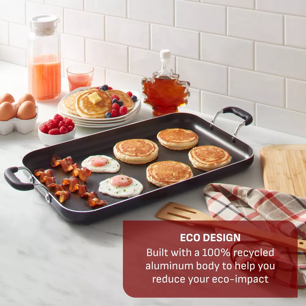 Double Burner Griddle, Nonstick Cookware Black - Image 5