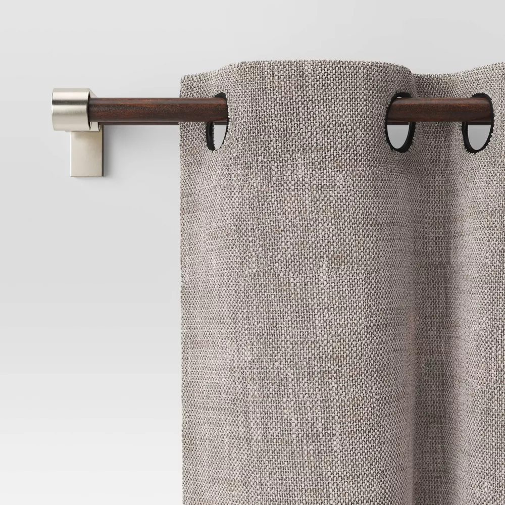 Double Curtain Rod with Easy Install Nickel/Dark Brown - Image 2