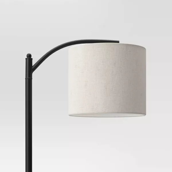 Downbridge Floor Lamp with Shade Black/Tan - Image 2