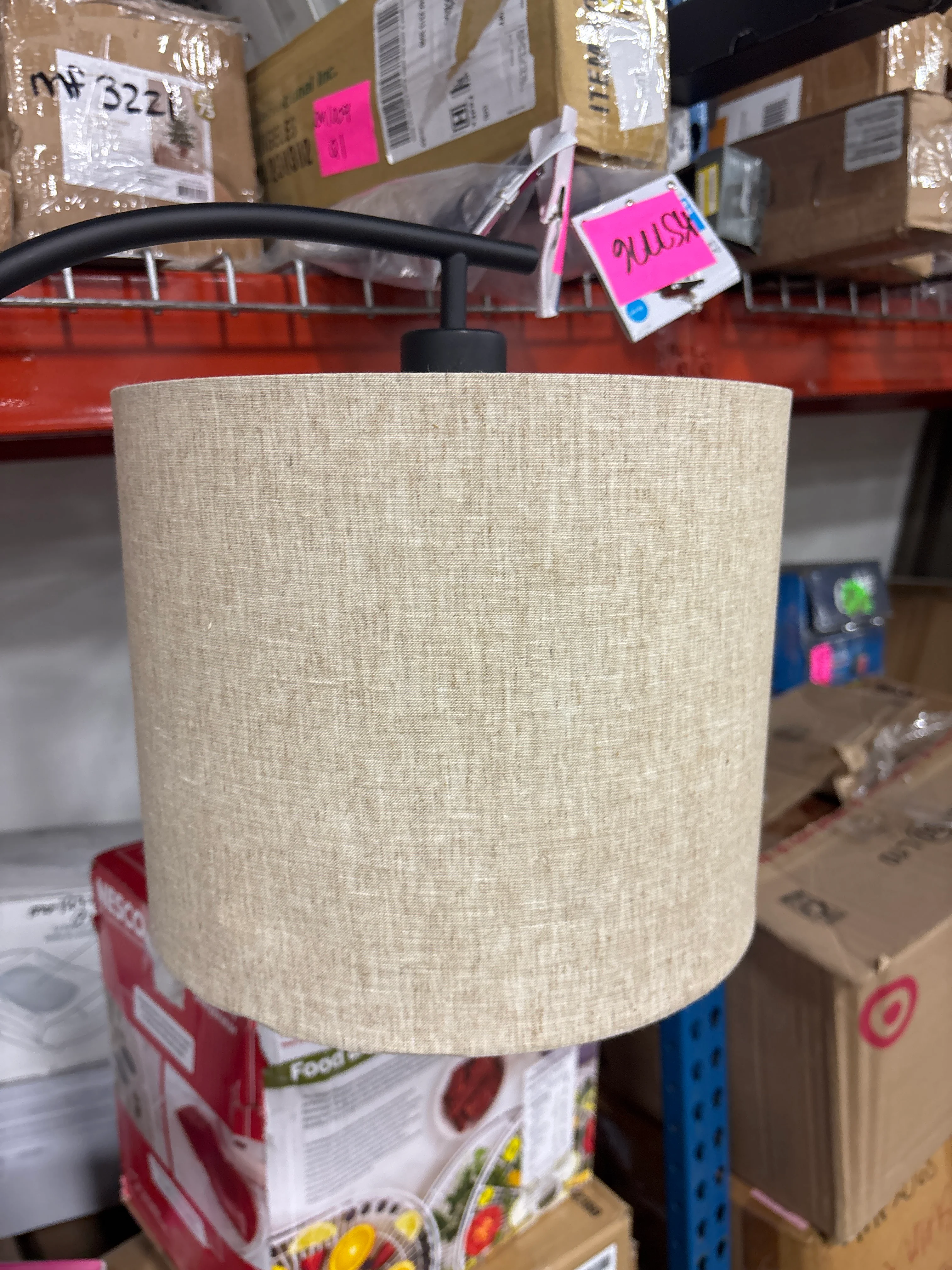 Downbridge Floor Lamp with Shade Black/Tan SHOWROOM ITEM - Image 3