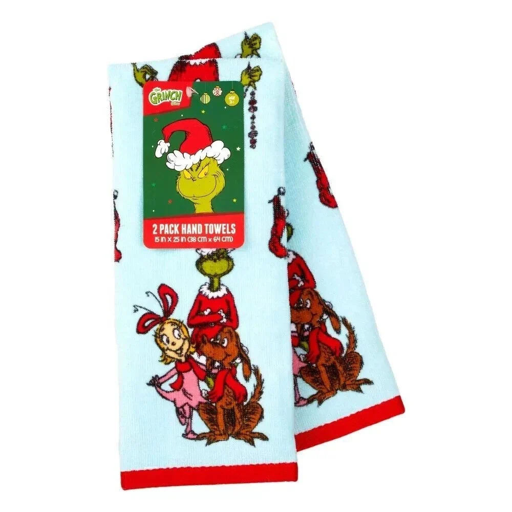 Dr. Seuss The Grinch Christmas Hand Towels 2 Pack, final cut - Image 5