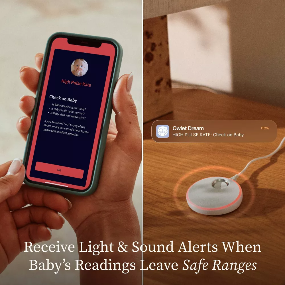 Owlet Dream Duo (Gen 3) - All-in-One Smart Baby Monitoring Bundle with Sock & 2K HD Cam - Mint - Image 3
